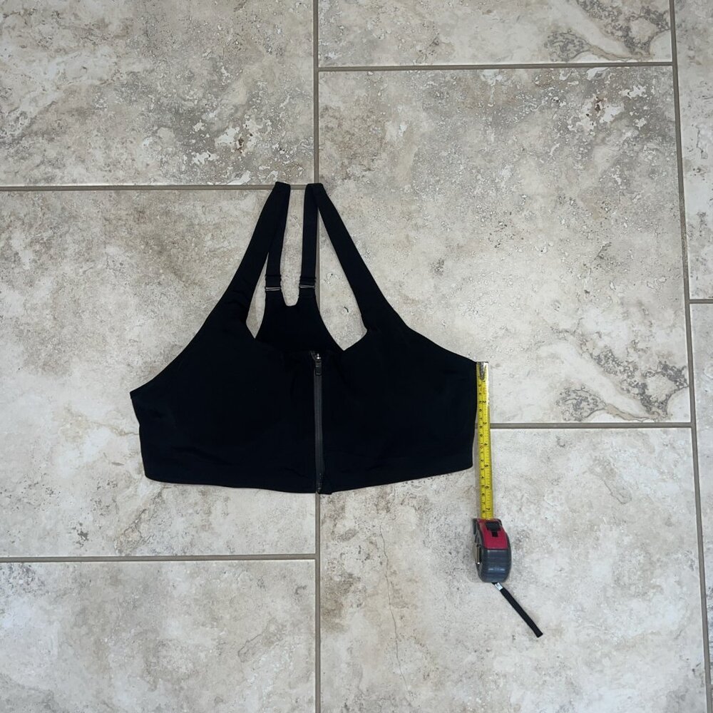Athleta Daily A-C Zip Front Sports Bra Black Size XL - Picture 2 of 9